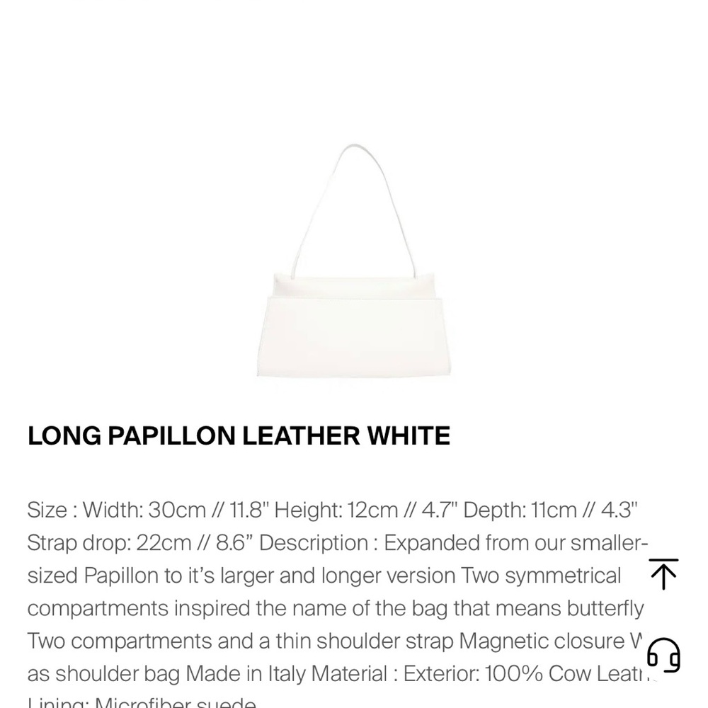 Elleme Paris Long Papillon Leather Bag - White